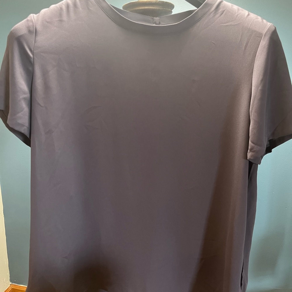 LOFT Women’s Dark Gray Short Sleeve Blouse size L